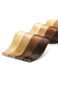 Farbe 1 - 10 glatte Double Drawn Tape Extensions 50 cm