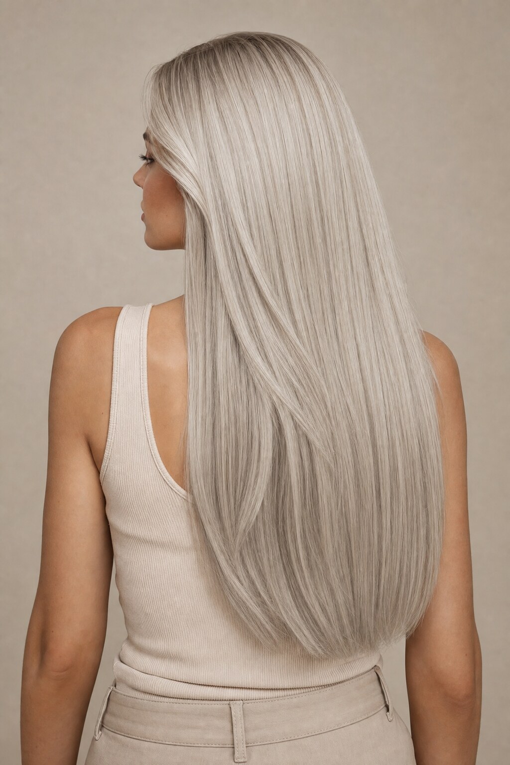 Model mit Extensions in Farbe 61A Granny