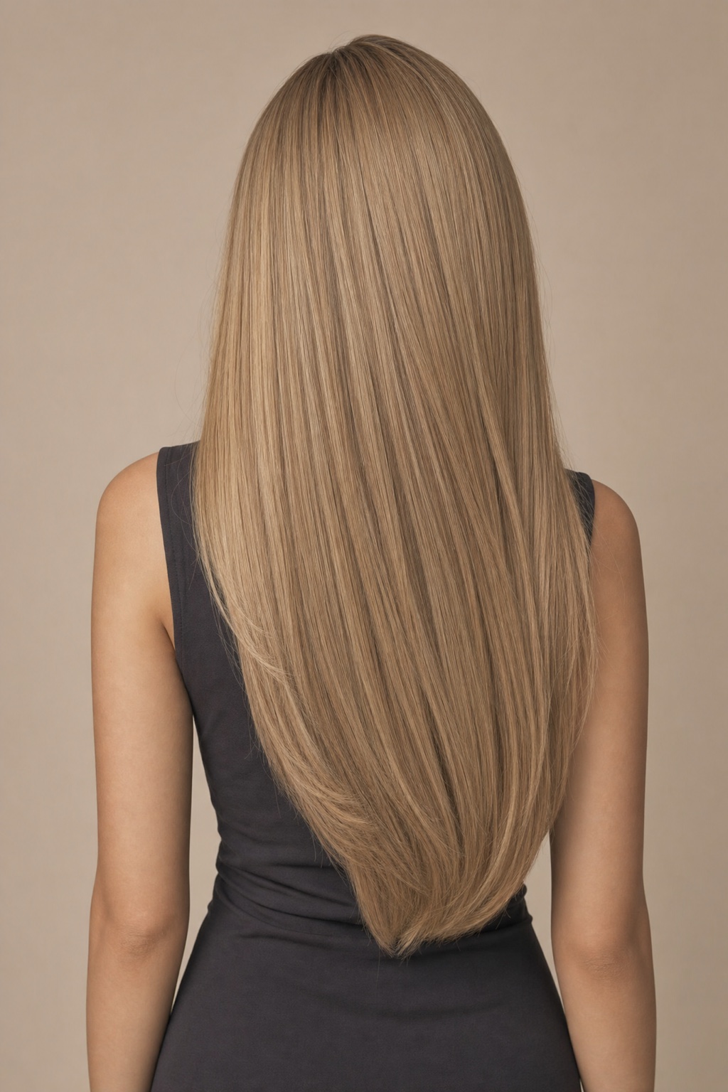 Model mit Extensions in Farbe 8 Aschblond